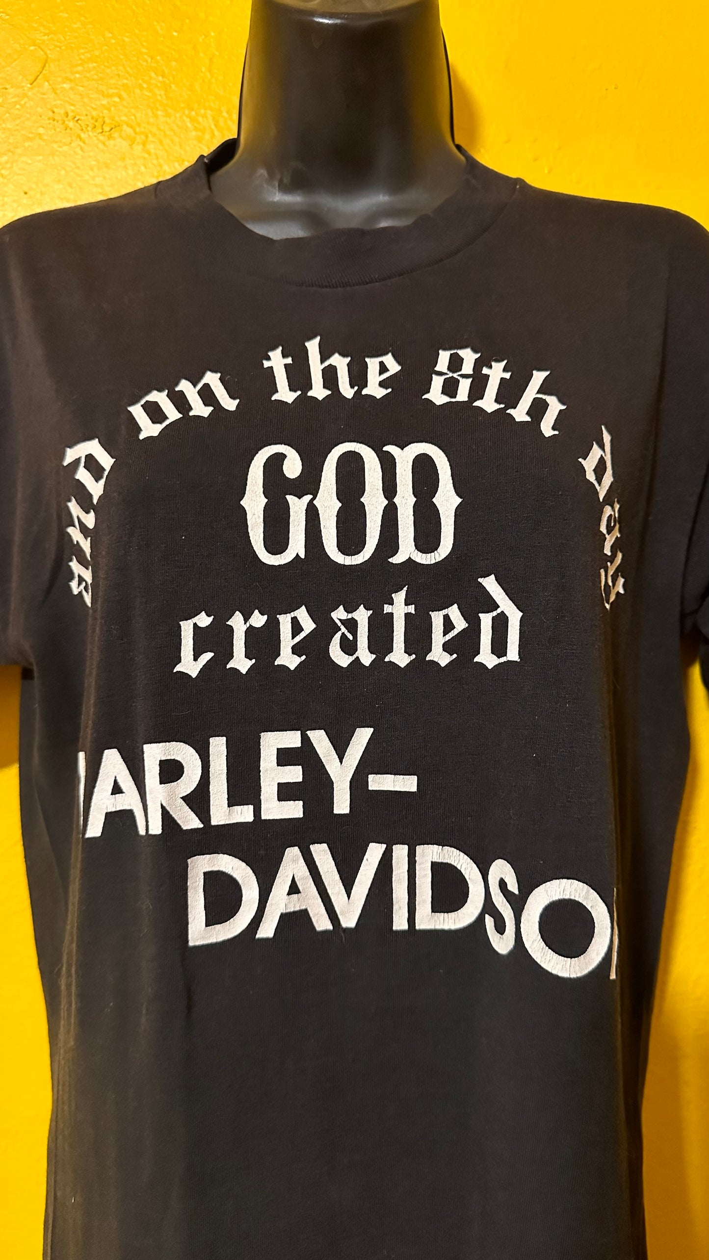 Vintage 1970s Rare Harley Davidson Single Stitch Motto Tee