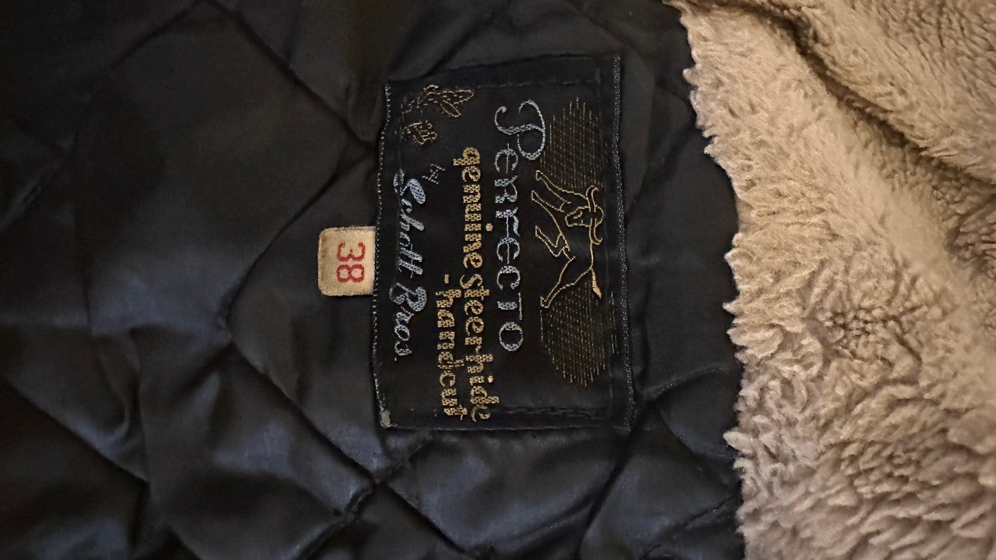 Vintage 1970s Distressed Brown Pilot Bomber M