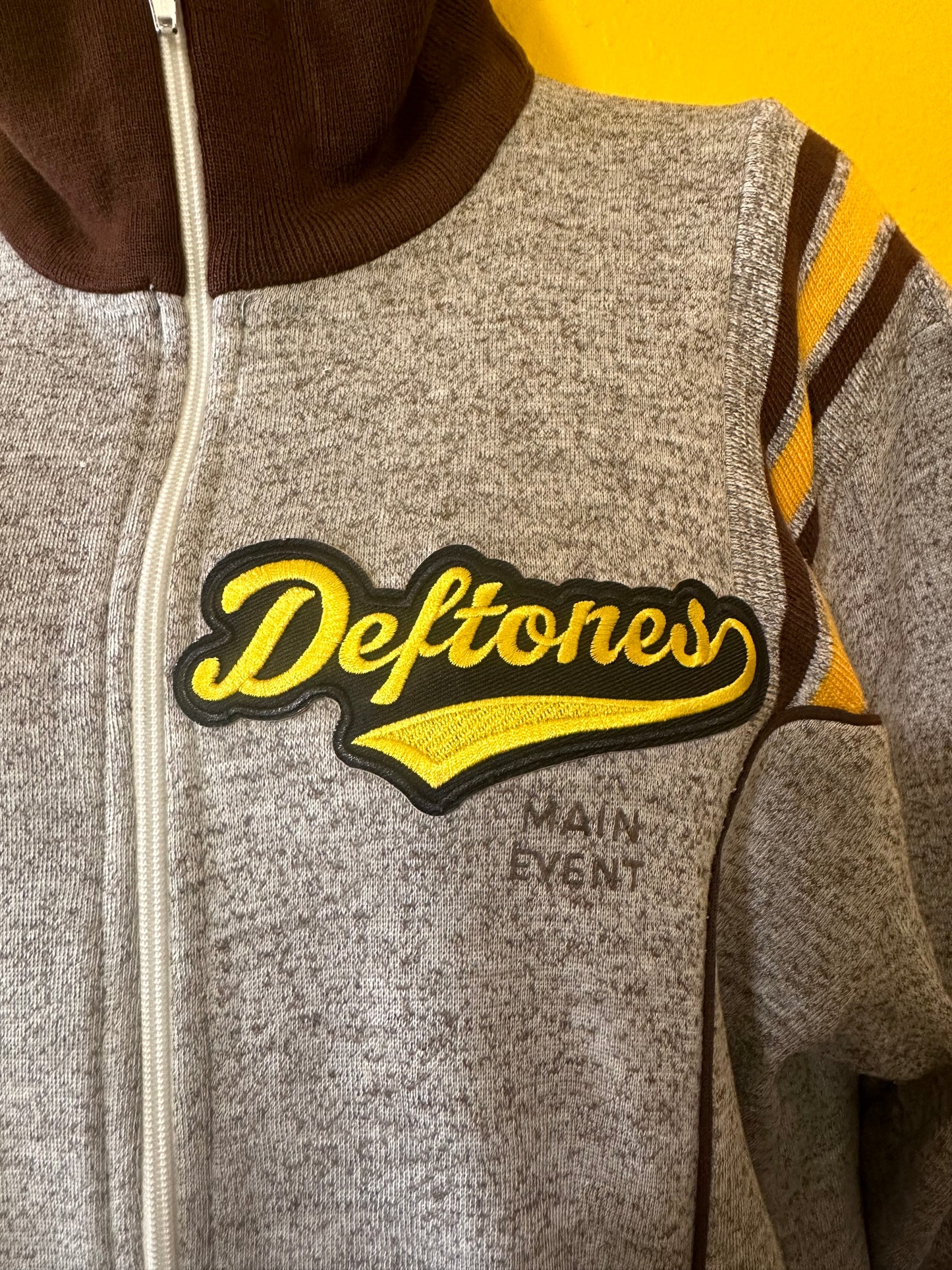 Vintage Main Event Deftones patched zip up Track Jacket M