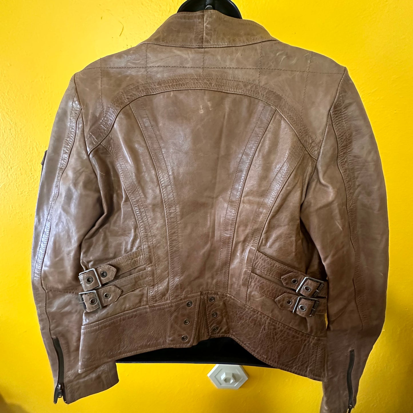 Y2K Diesel Leather Biker Jacket Sz S