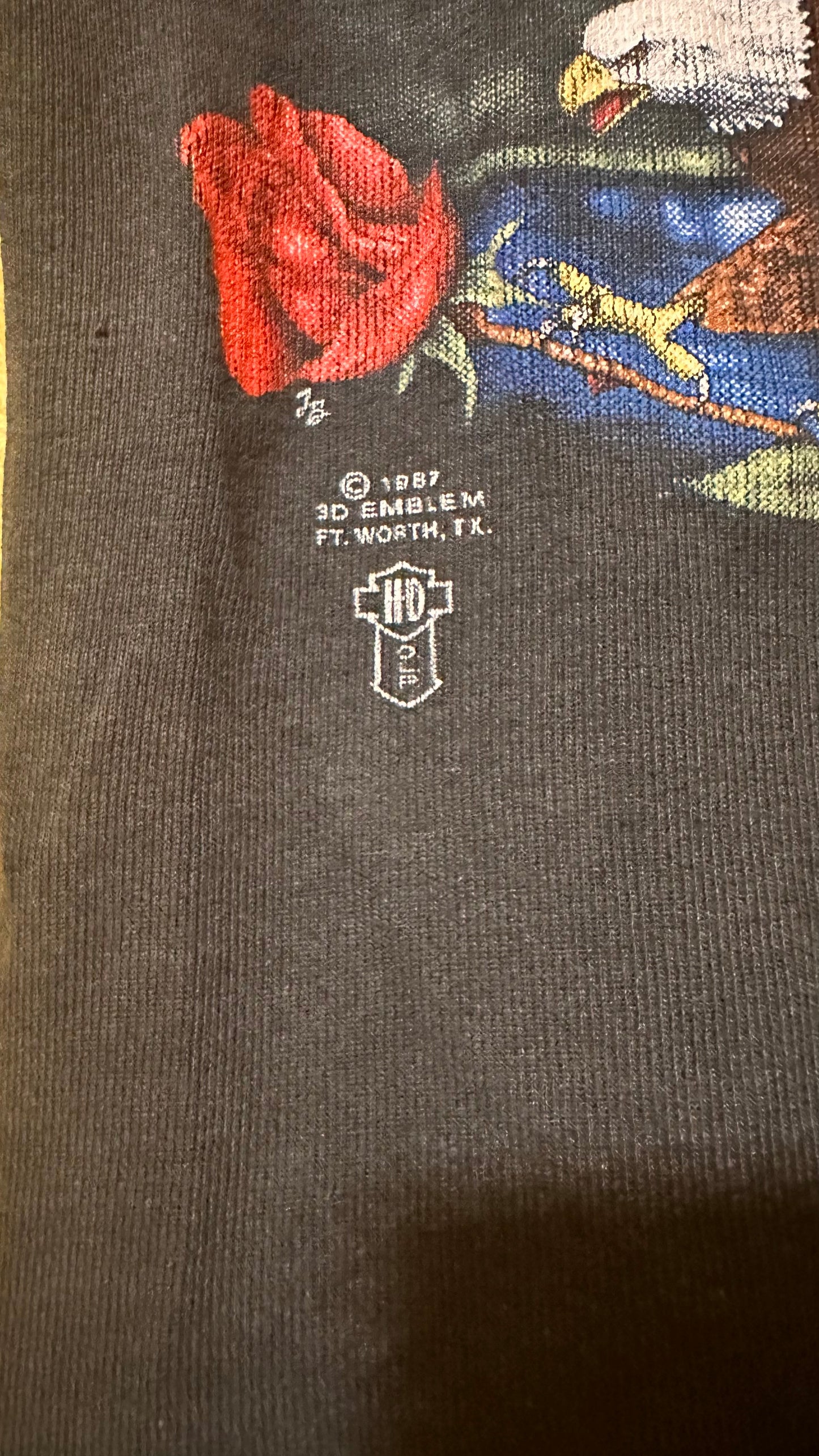 1987 Vintage Harley Davidson 3D emblem Tank Top S