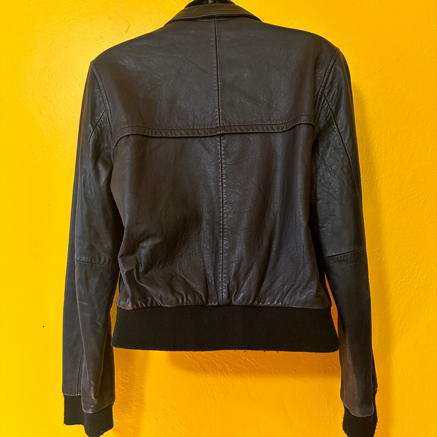 Vintage Black Lightweight Leather Bomber Wilson’s Leather Sz M