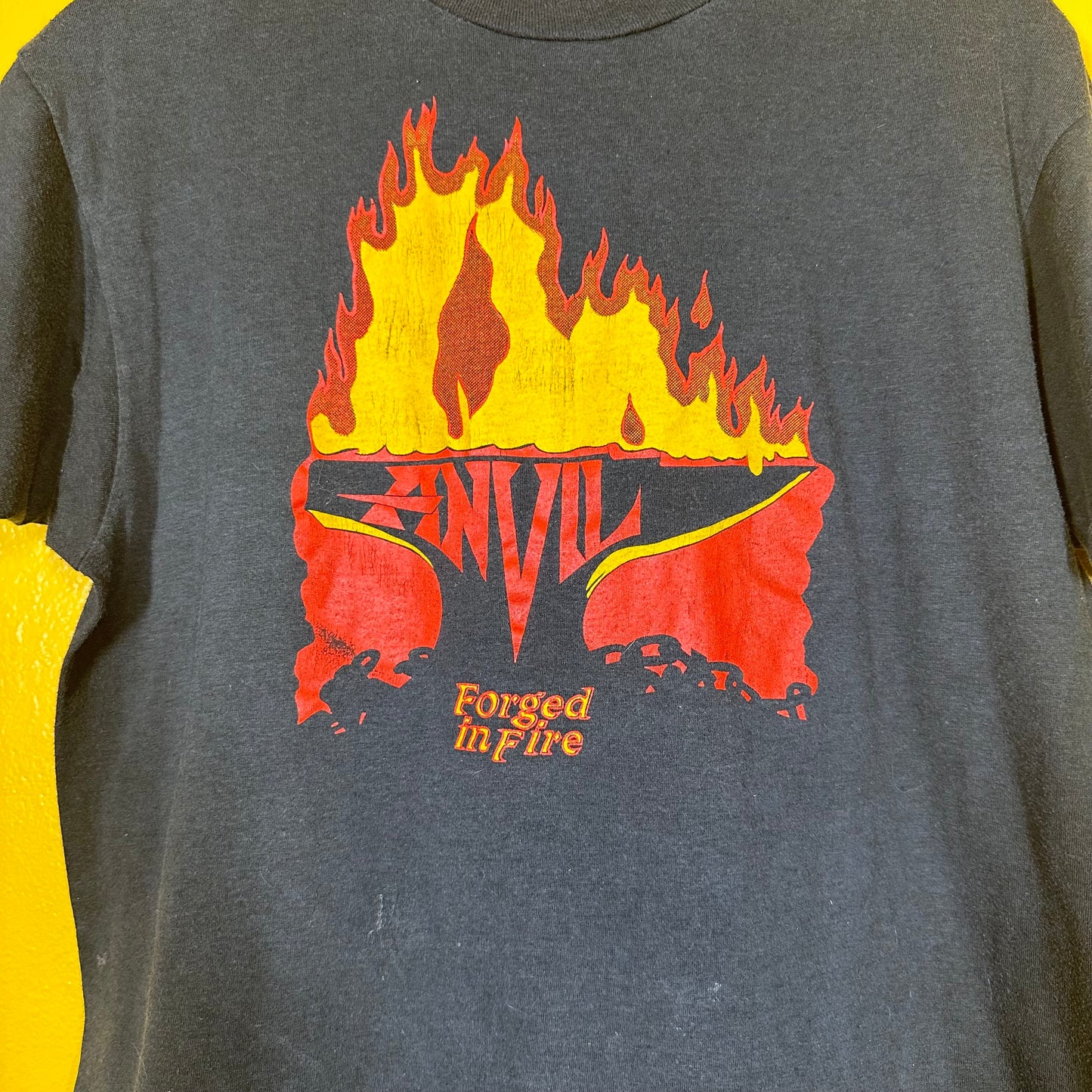 VTG Anvil Tee Sz M 1980s Single Stitch Metal Band Tee