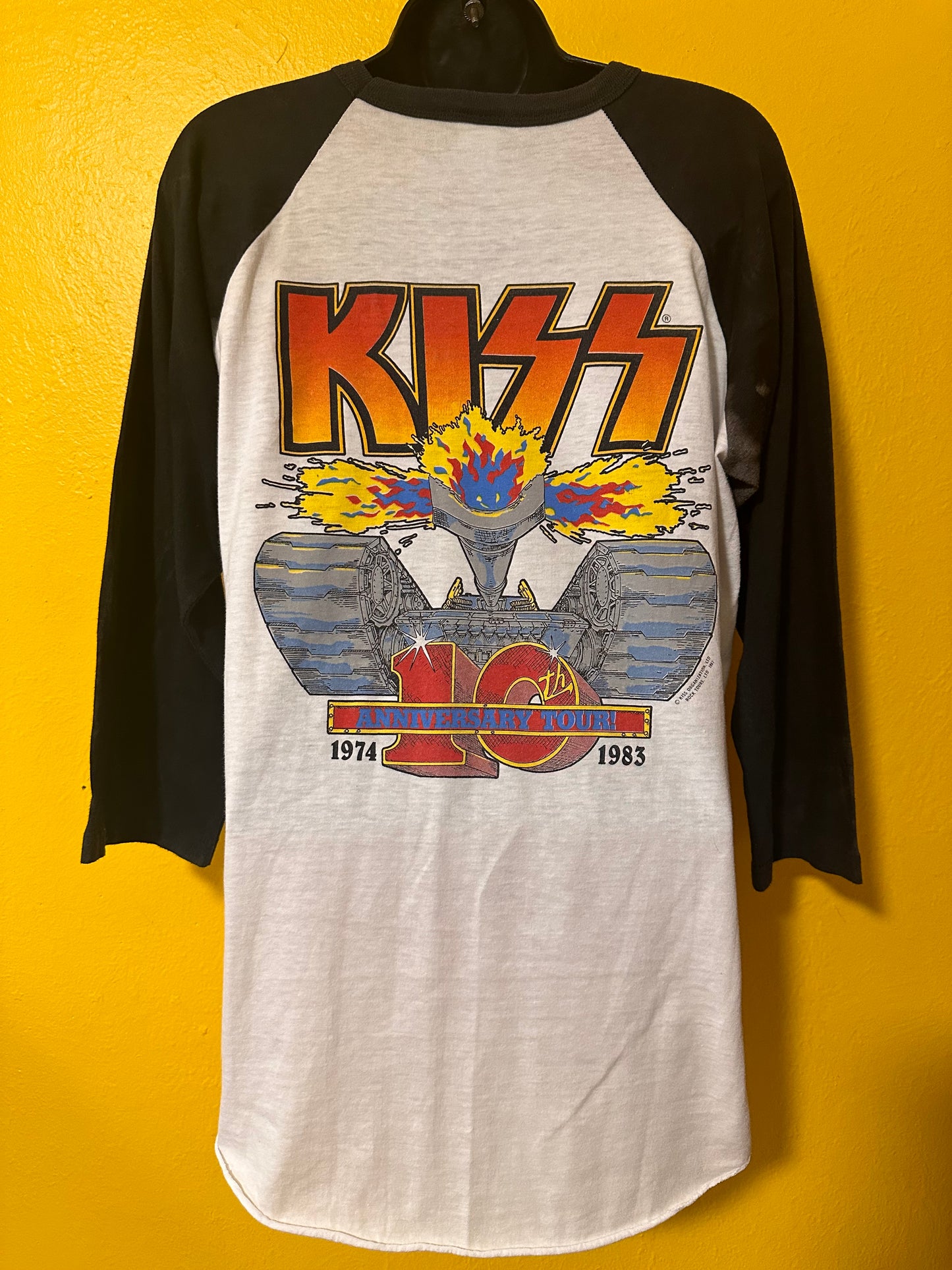 1982 KISS 10 year anniversary Tour Raglan L vintage