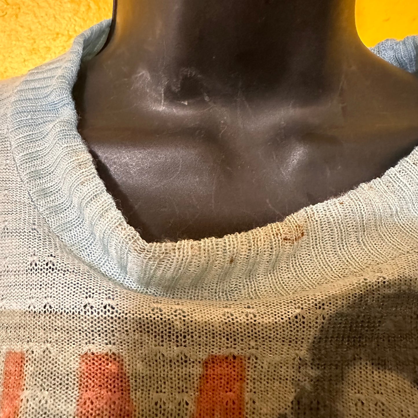 Vintage Blue Baby Tee with Slim Whitman Print S