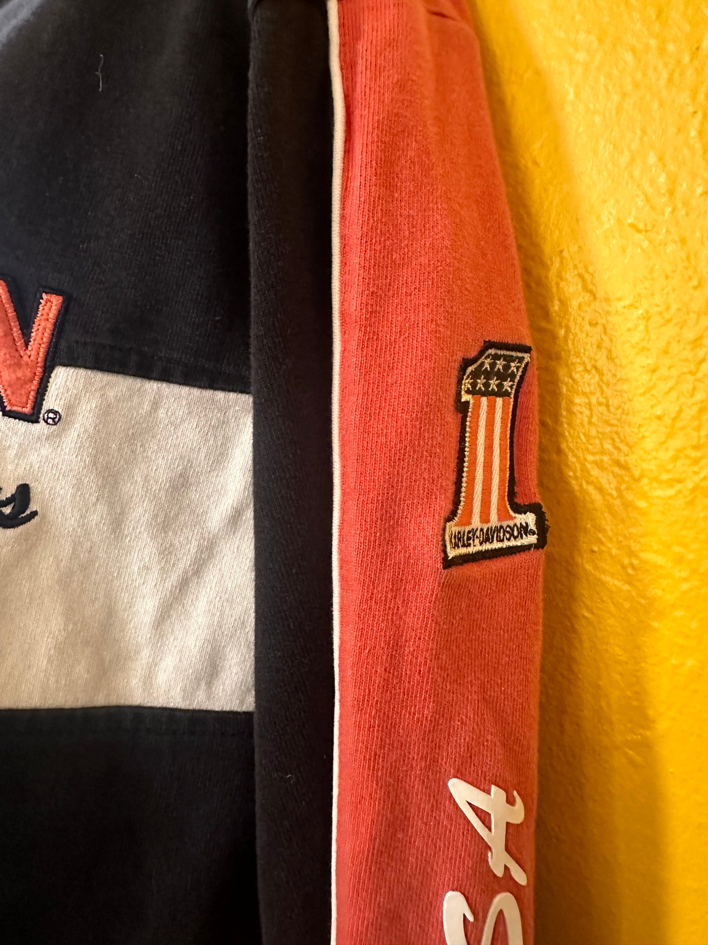 Vintage Harley Davidson Racing Cropped Crewneck M