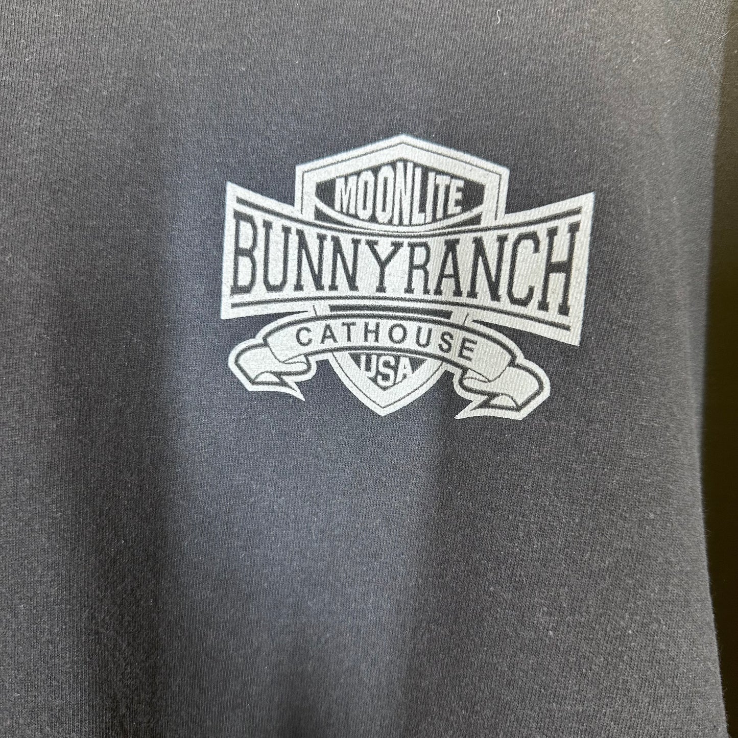 Vintage 1990s Bunny Ranch Cathouse Tee Cut Tag XL