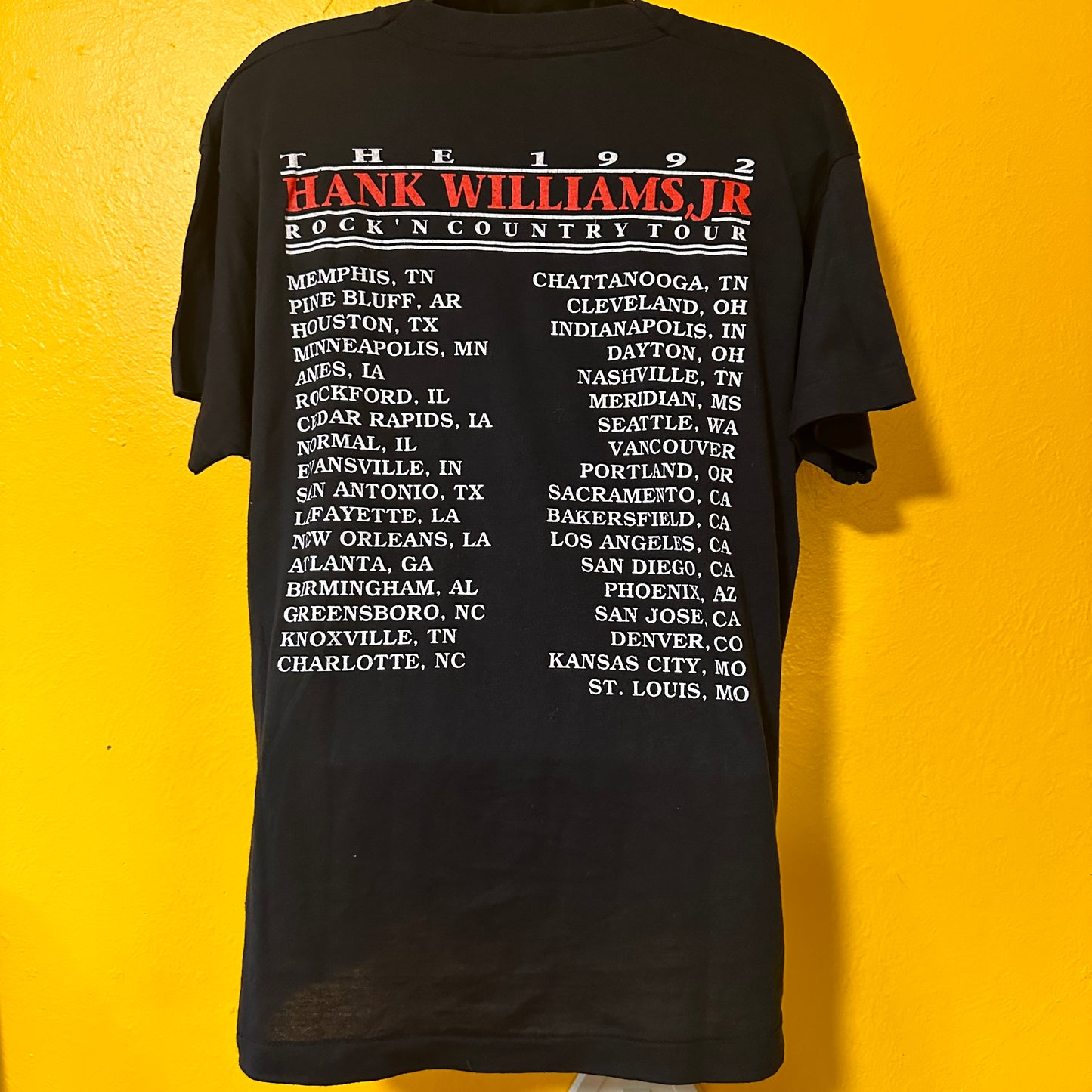 1992 Budweiser / Hank Williams Jr Tour Tee L