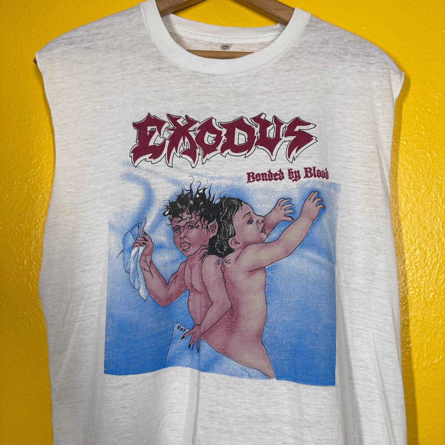 Exodus Bonded by Blood original 1980s Single Stitch Cut off tee sz M