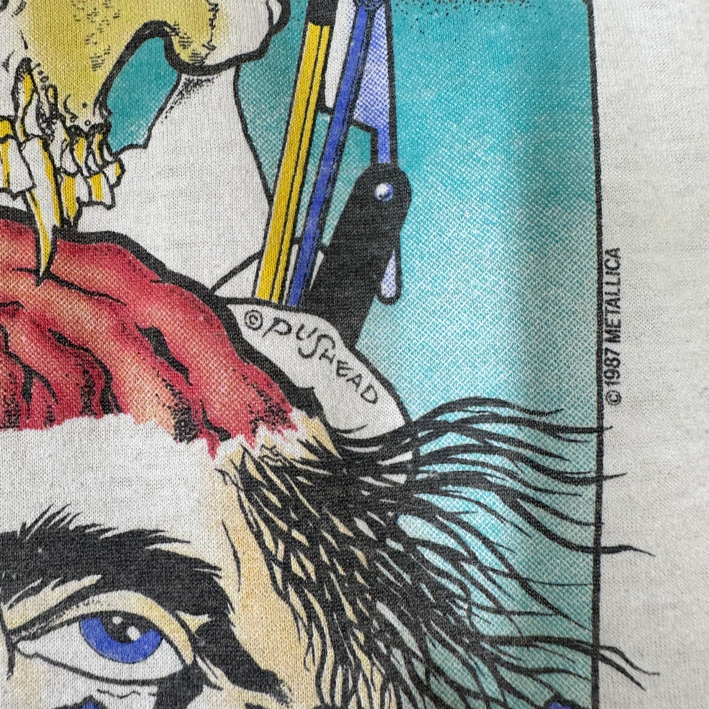 VTG Metallica Pushead Graphic 1987 Crash Course Single Stitch Tee Shirt
