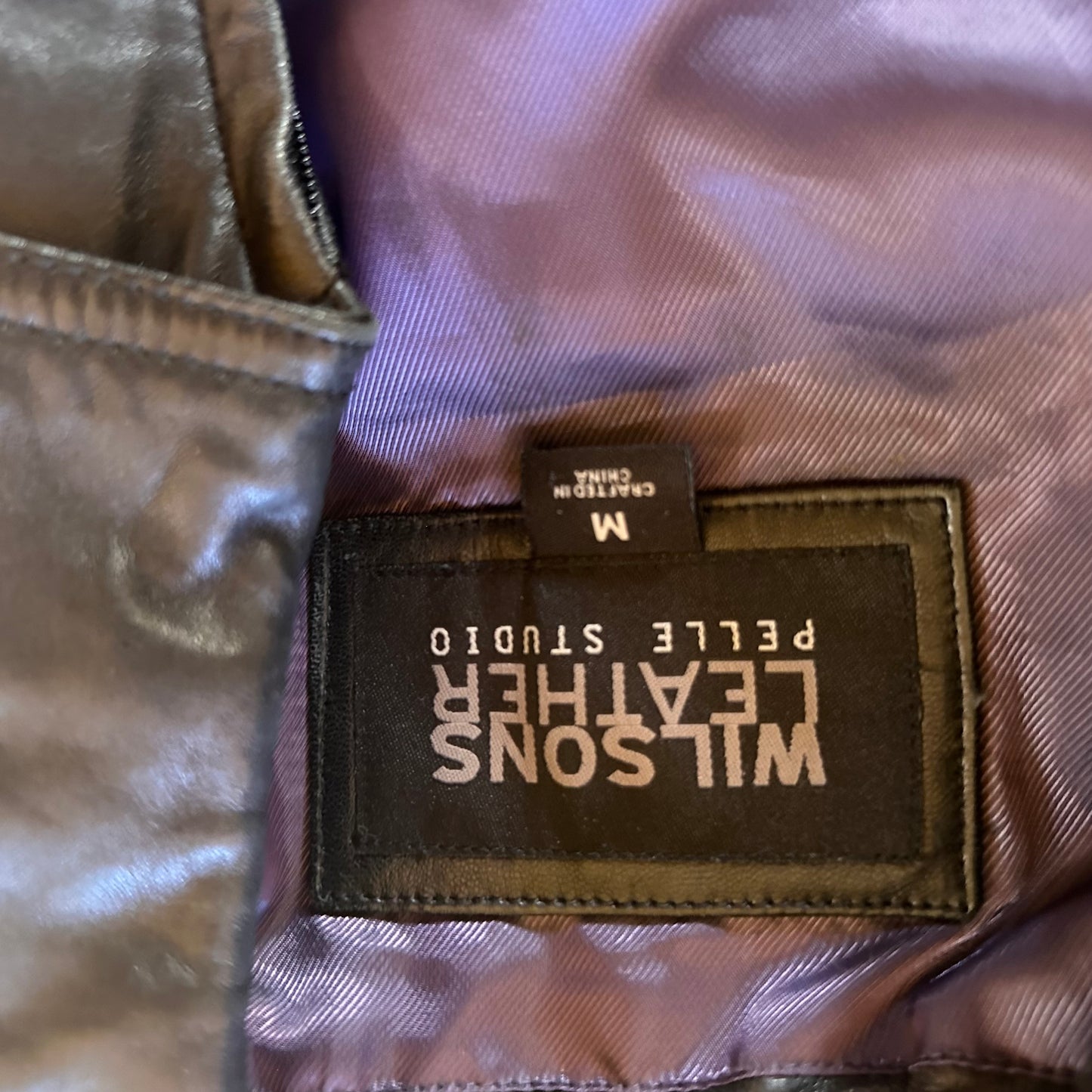 Vintage Black Lightweight Leather Bomber Wilson’s Leather Sz M