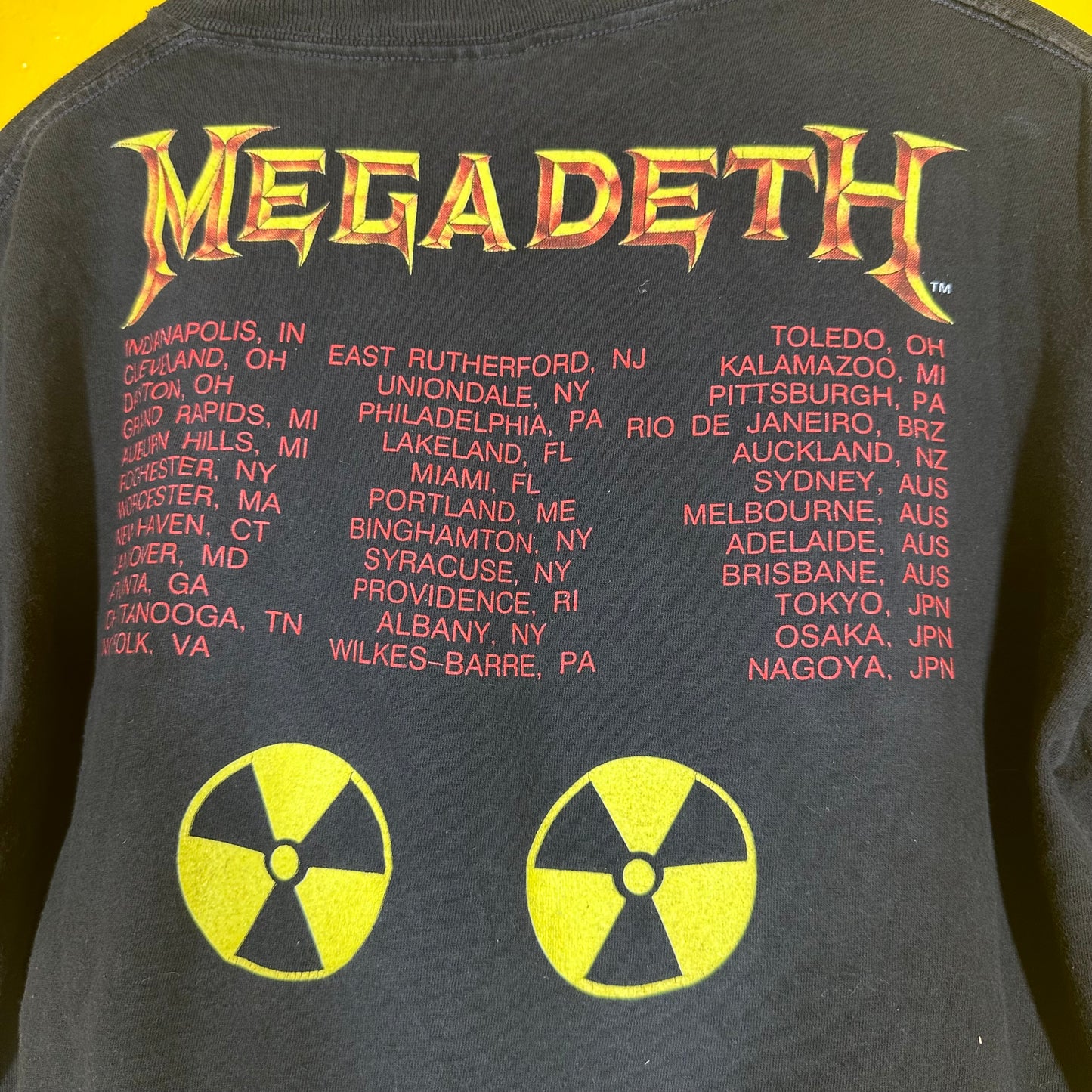 Vintage 1990 Megadeath World Tour Tee Licensed to Brockum Sz XL