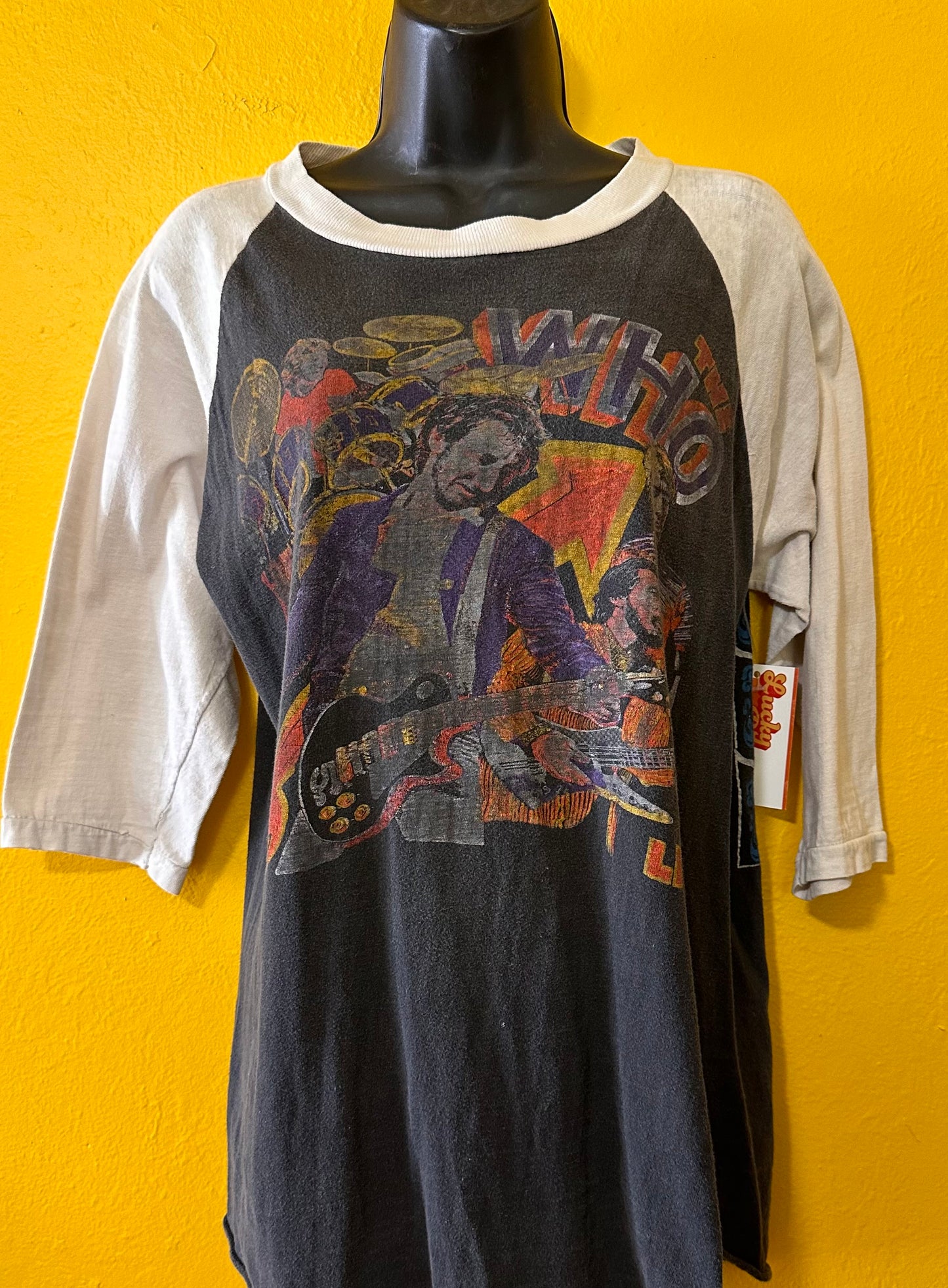 1970s The Who Parking Lot Raglan with Keith Moon Backhit M