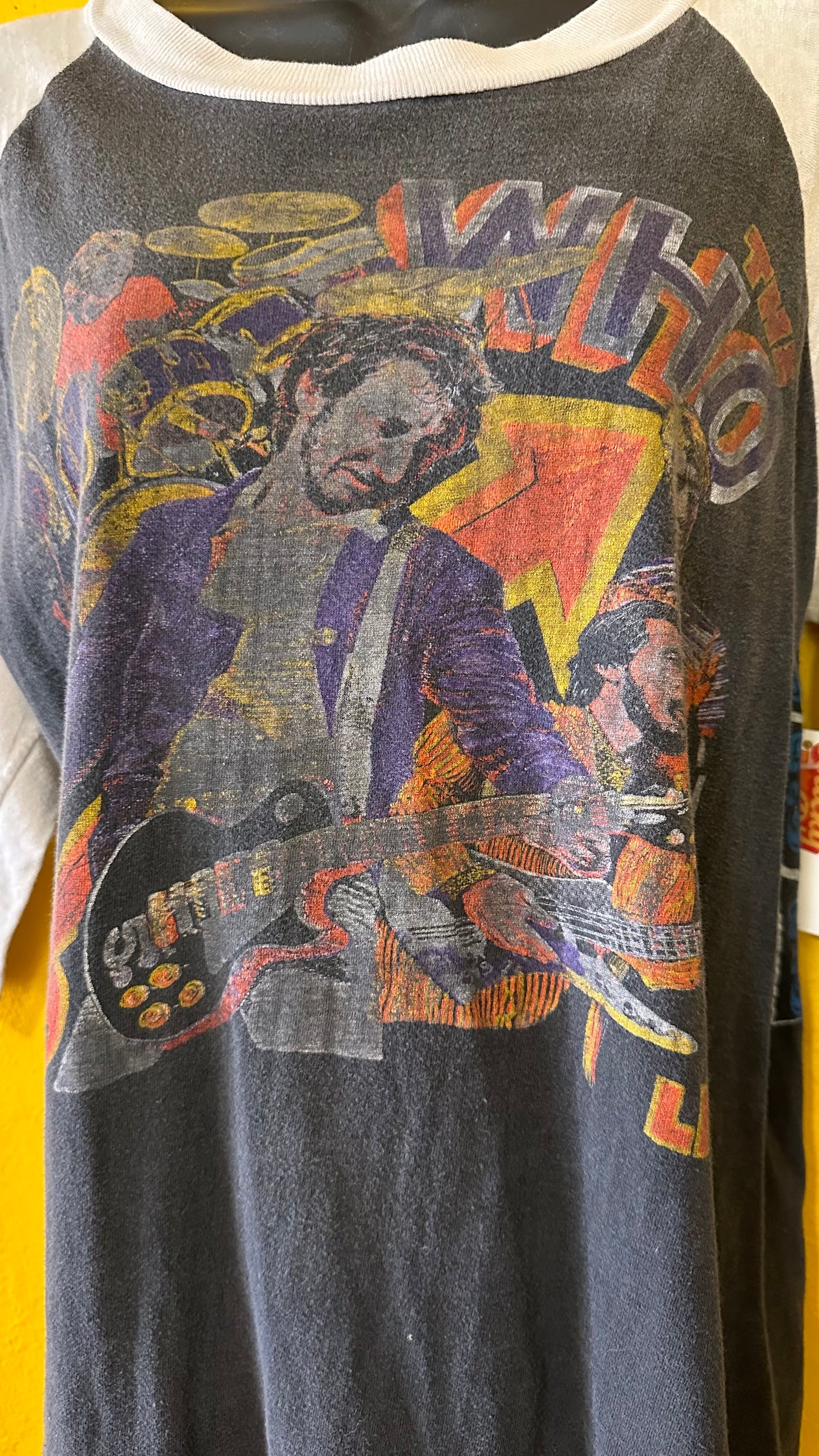 1970s The Who Parking Lot Raglan with Keith Moon Backhit M