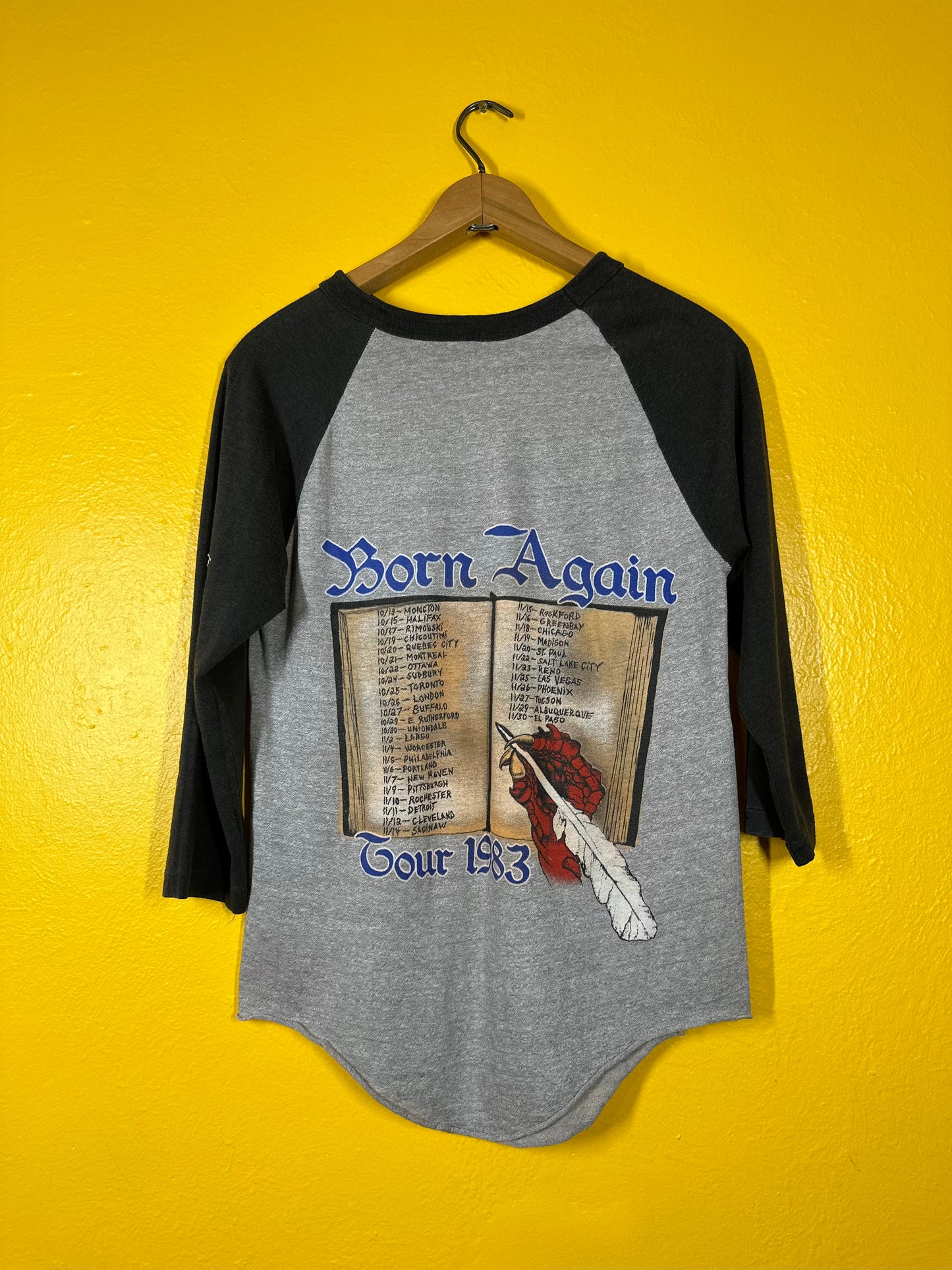 VTG Black Sabbath Born Again Raglan Single Stitch sz M