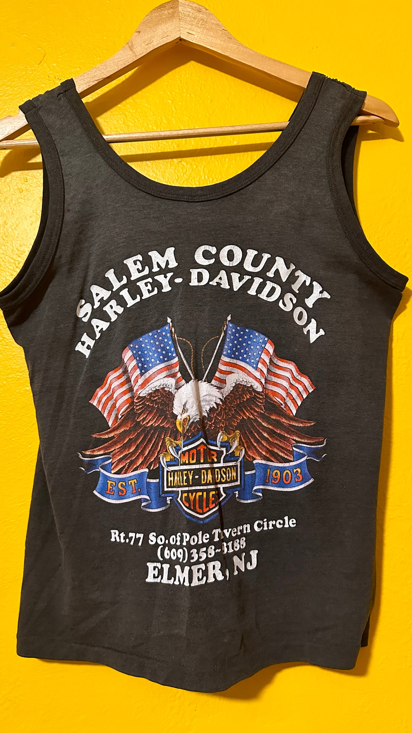 1987 Harley Davidson 3D Emblem Single Stitch 50/50 Tank Top M