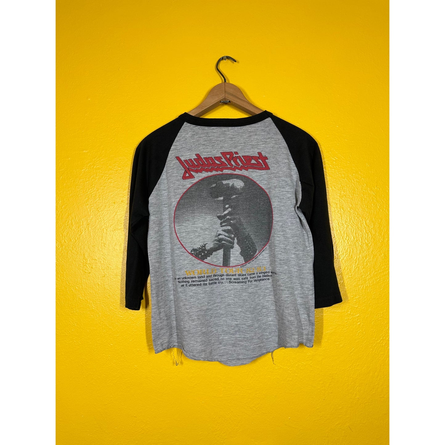 Vtg Judas Priest Raglan Tour Tee Doublesided Single Stitch Band T Sz S