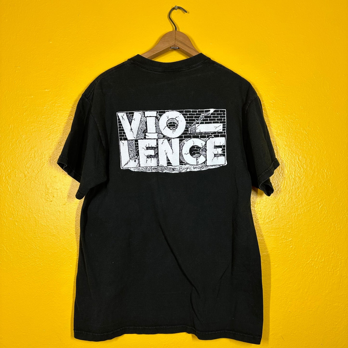 Vtg Vio-Lence Band Tee Sz L Double Sided Y2k Metal T