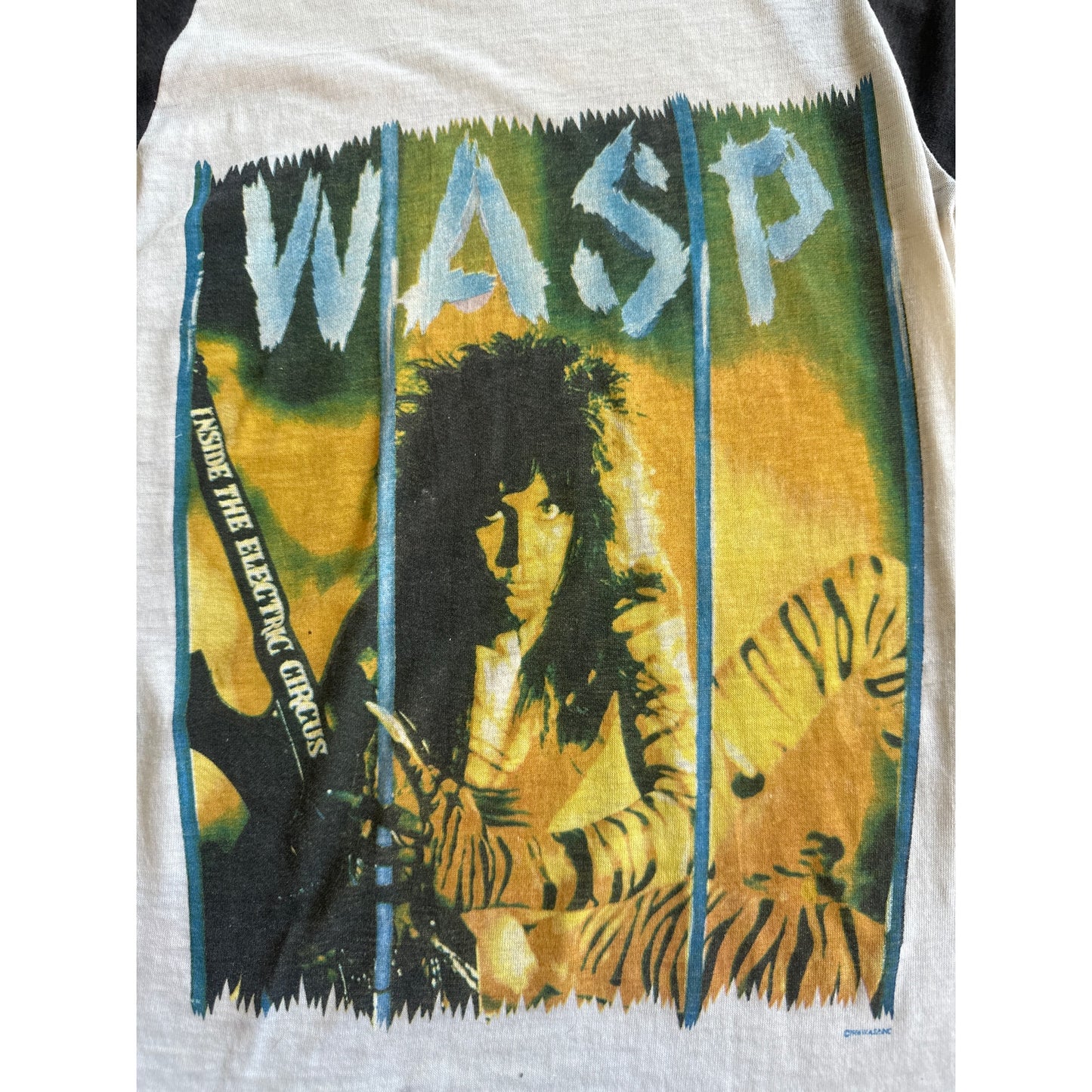 1986 RARE WASP PAPER THIN RAGLAN TEE VINTAGE VTG