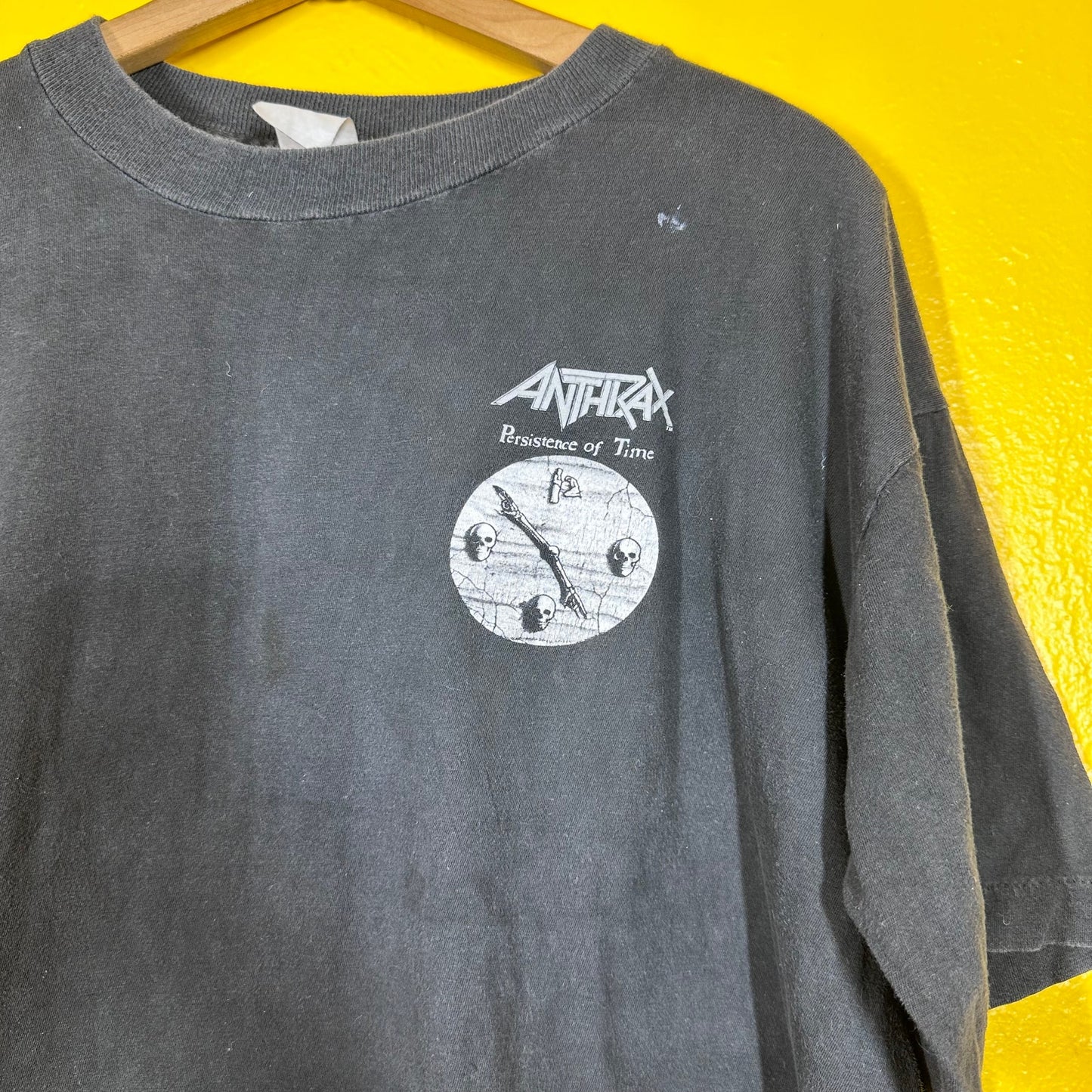 Vtg Anthrax Tee Sz Large Band Shirt Metal Thrash 1980s T Single Stitch