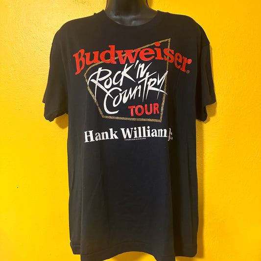 1992 Budweiser / Hank Williams Jr Tour Tee L