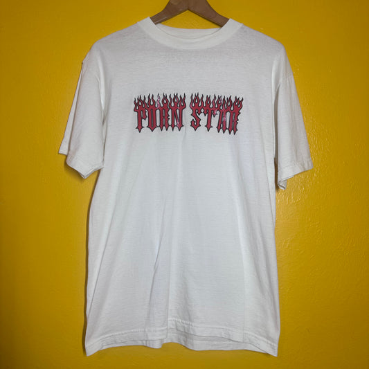 Vintage Porn Star Flame Skate Tee 1990s Sz L