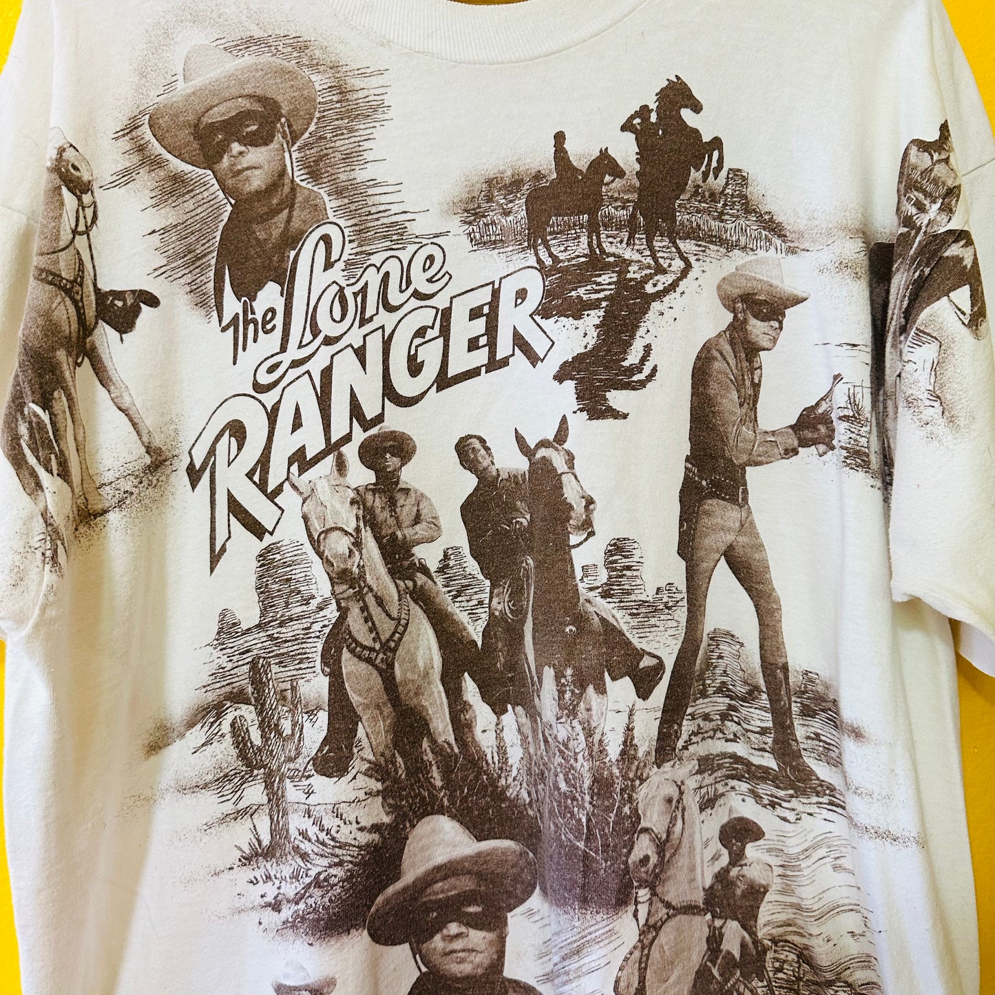 Vintage 1990s Lone Ranger AOP Movie Promo Tee Sz XL