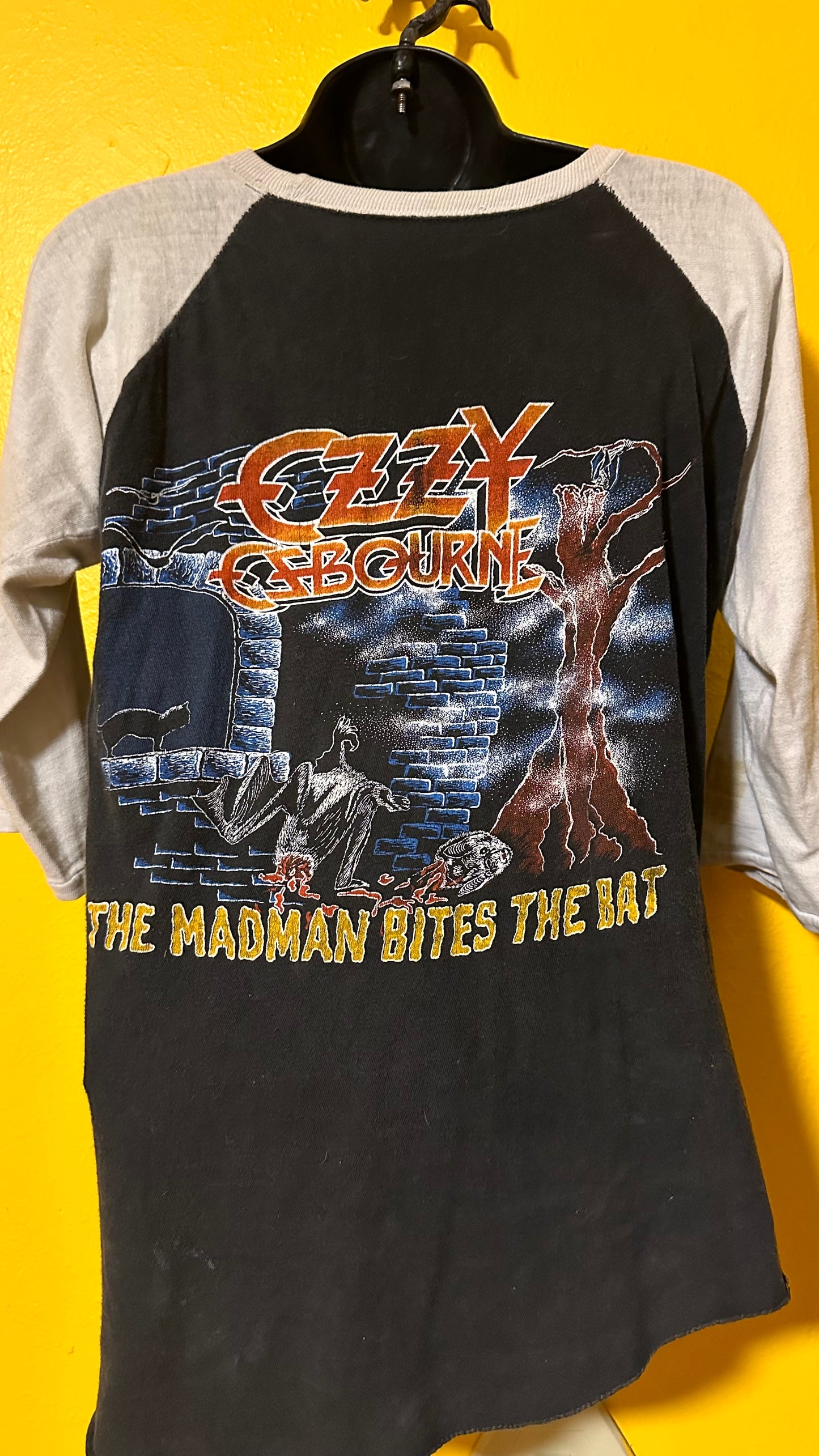 Vintage 1980s Ozzy Osbourne Diary of a Madman Parking lot Bootleg Raglan Tee