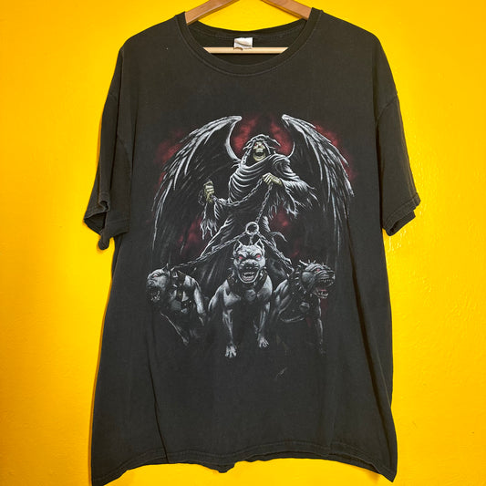 Vintage 1990s Reaper Pitbull Horror Tee Sz XL