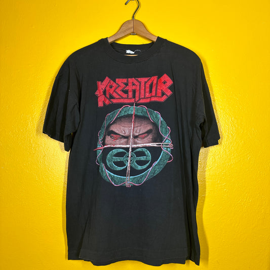 VTG Kreator 1990 Europe Tour Metal Tee Shirt Sz L Single Stitch