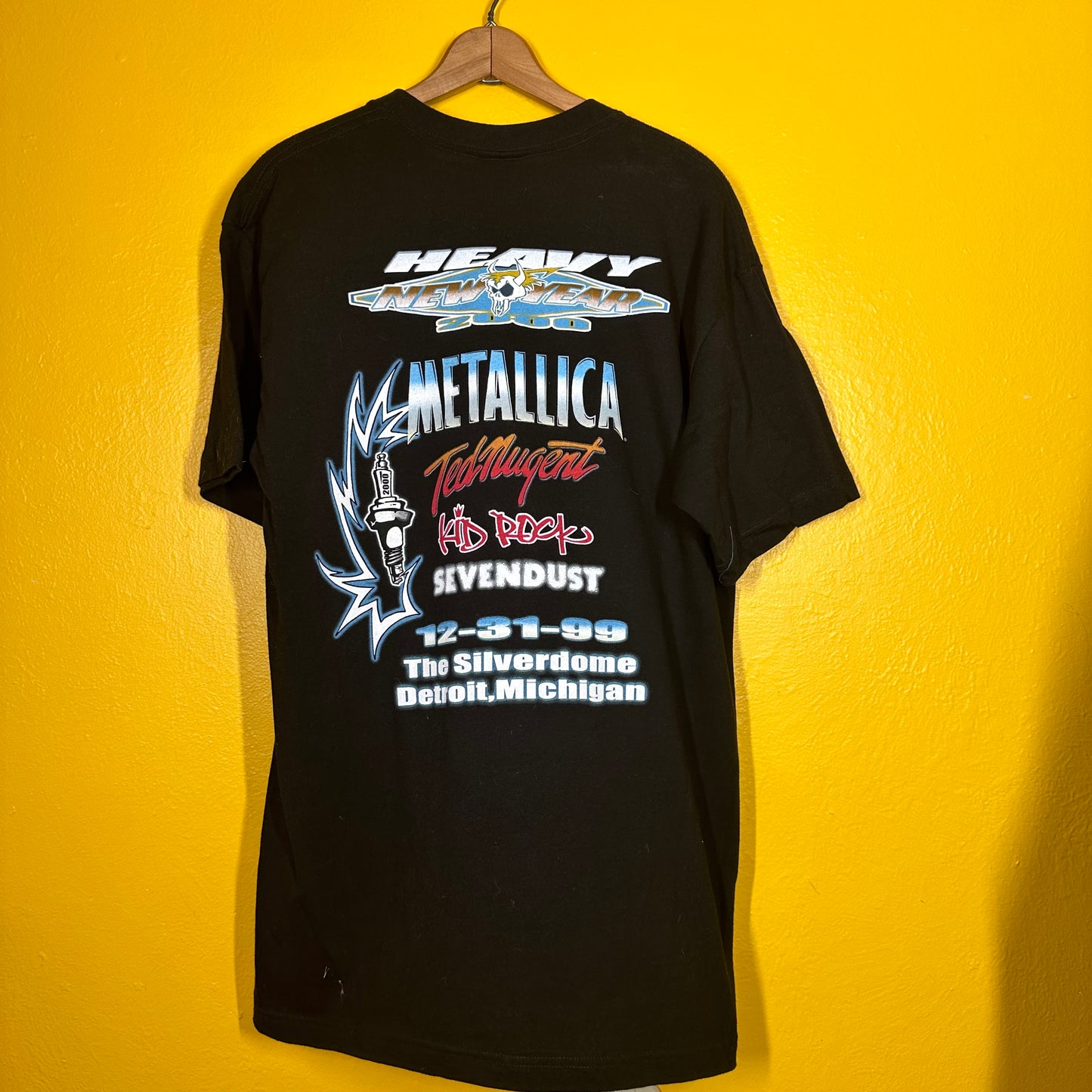 1999 Vintage Metallica Motor City Millennium Tour Tee with Backhit Sz L Tour Champ Tag