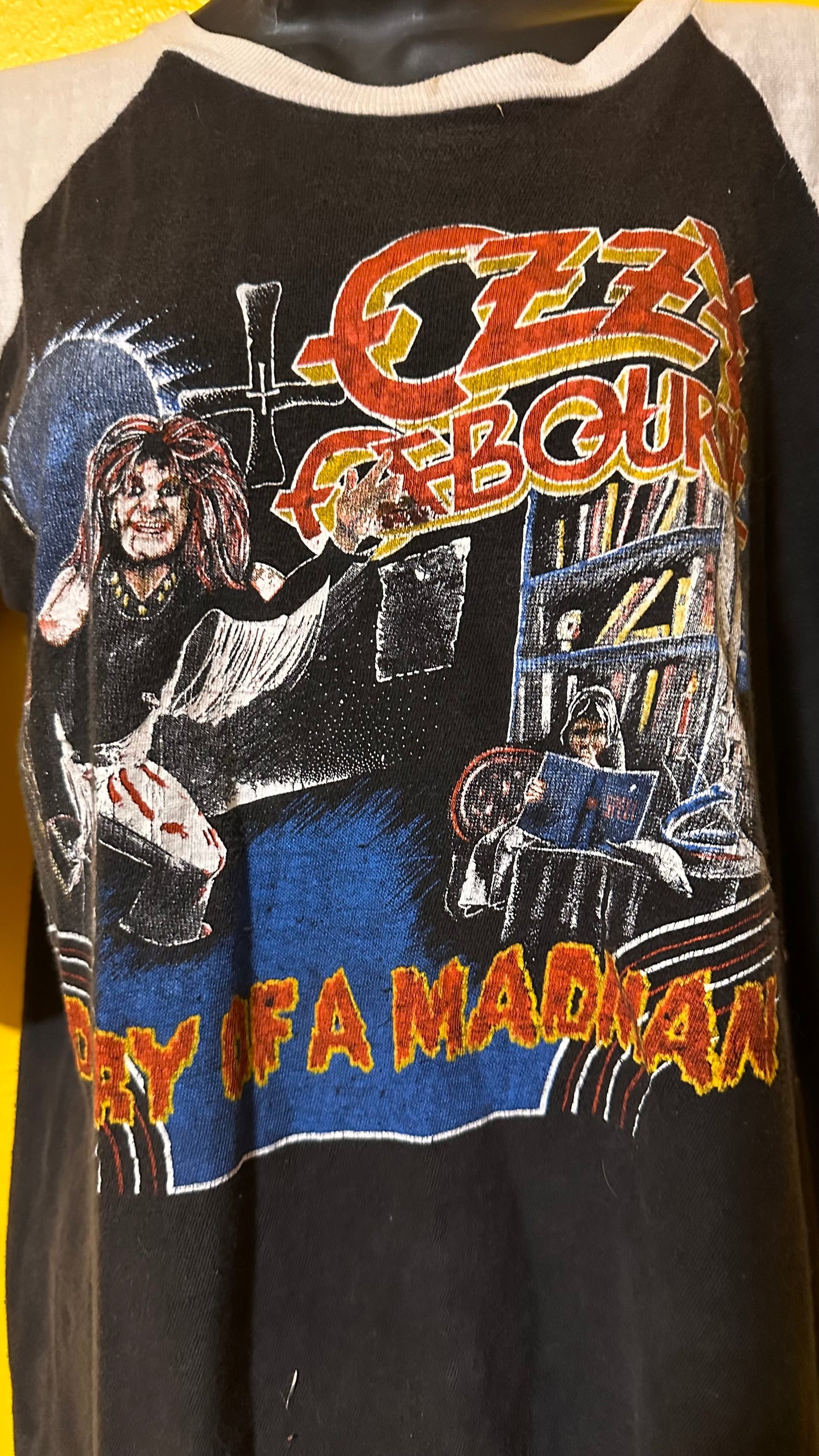 Vintage 1980s Ozzy Osbourne Diary of a Madman Parking lot Bootleg Raglan Tee