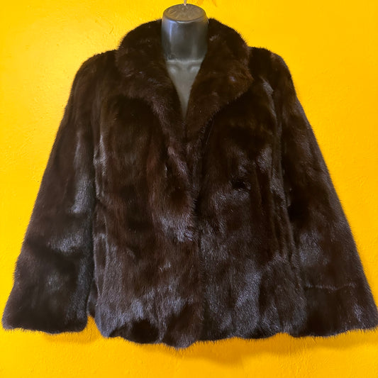 Vintage 1960s Mink Cropped Dress Jacket S