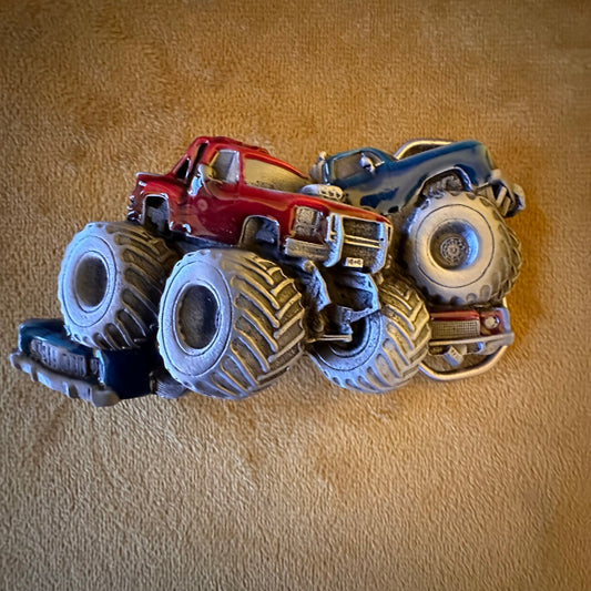 Vintage 1990s Monster Truck Belt Buckle