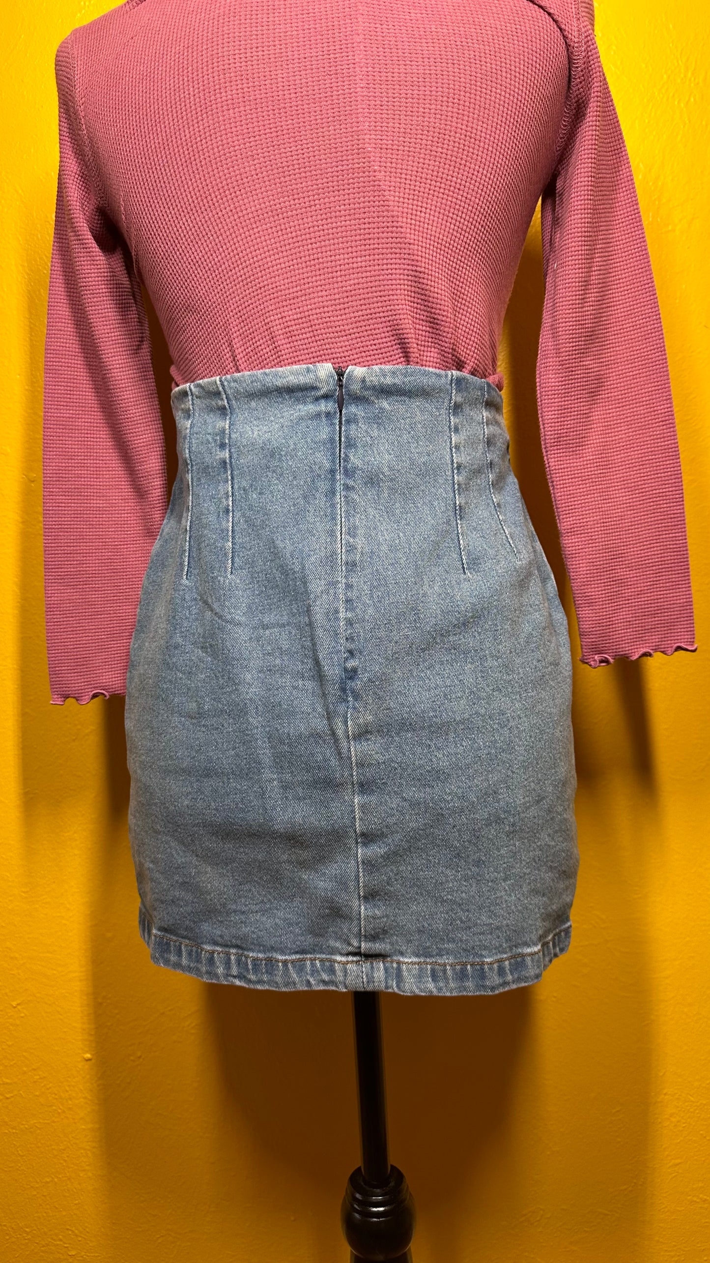 Vintage Patched Denim Mini Skirt S