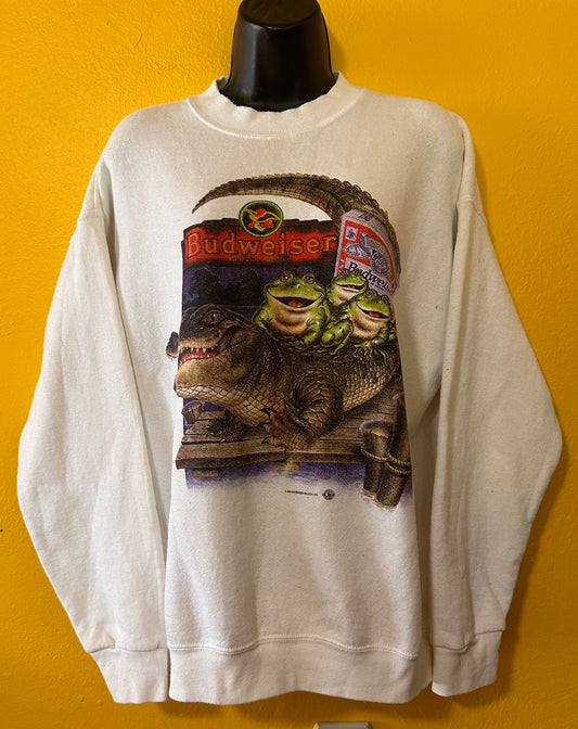 Vintage 1990s Budweiser Frog Crewneck M