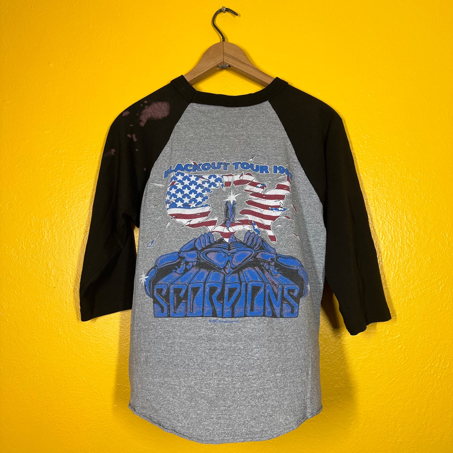 VTG Scorpions 1982 Raglan Double Sided Single Stitch Metal Tee Shirt