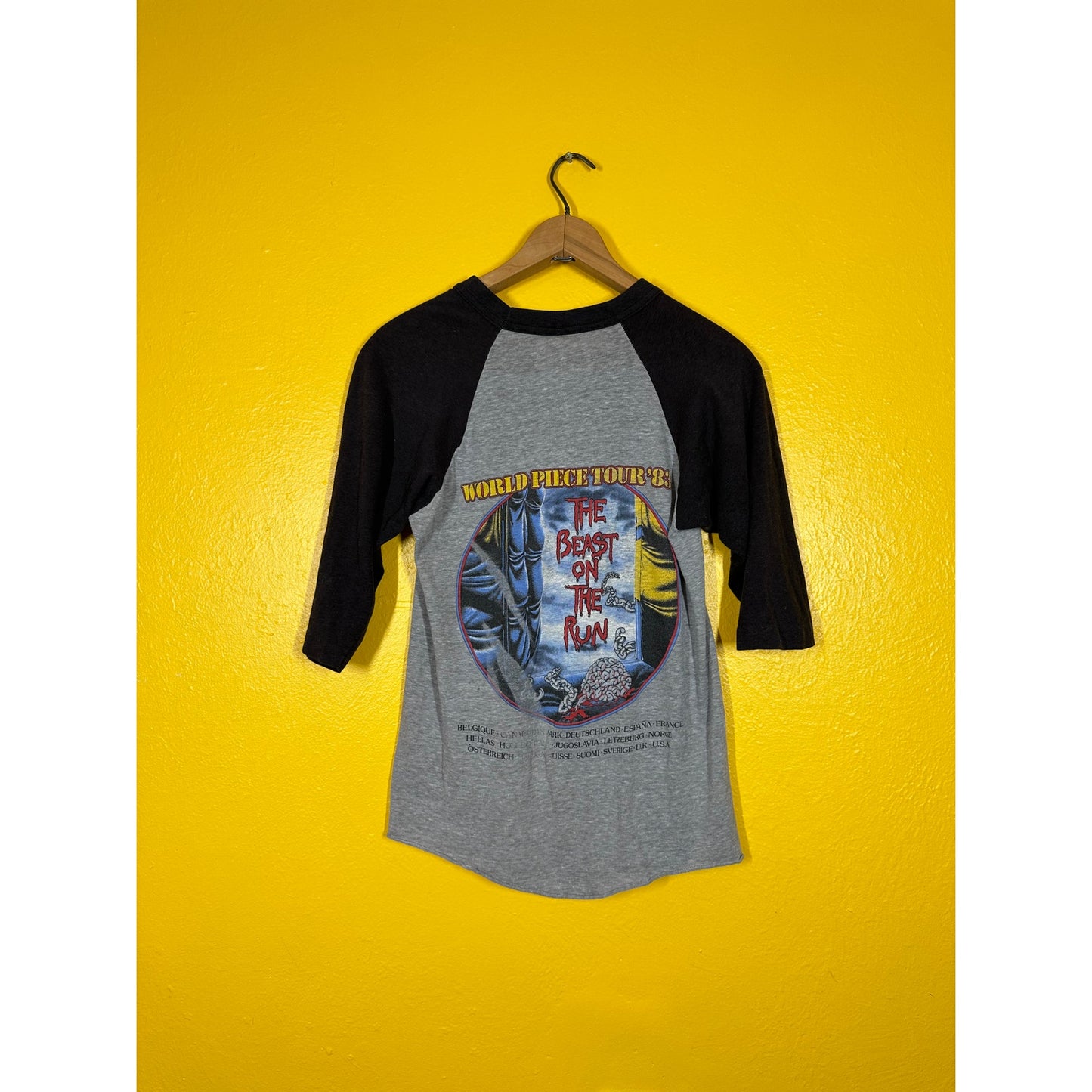 Vtg Iron Maiden Raglan Tee Single Stitch 1983 Dated Sz S Band Tee Music