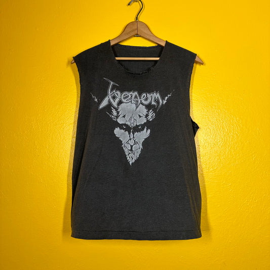 Authentic Vintage 1980s Venom Single Stitch Cut off Sz M