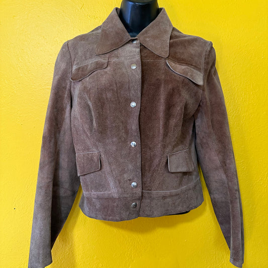 1970s Lambskin Leather Cropped Jacket S M