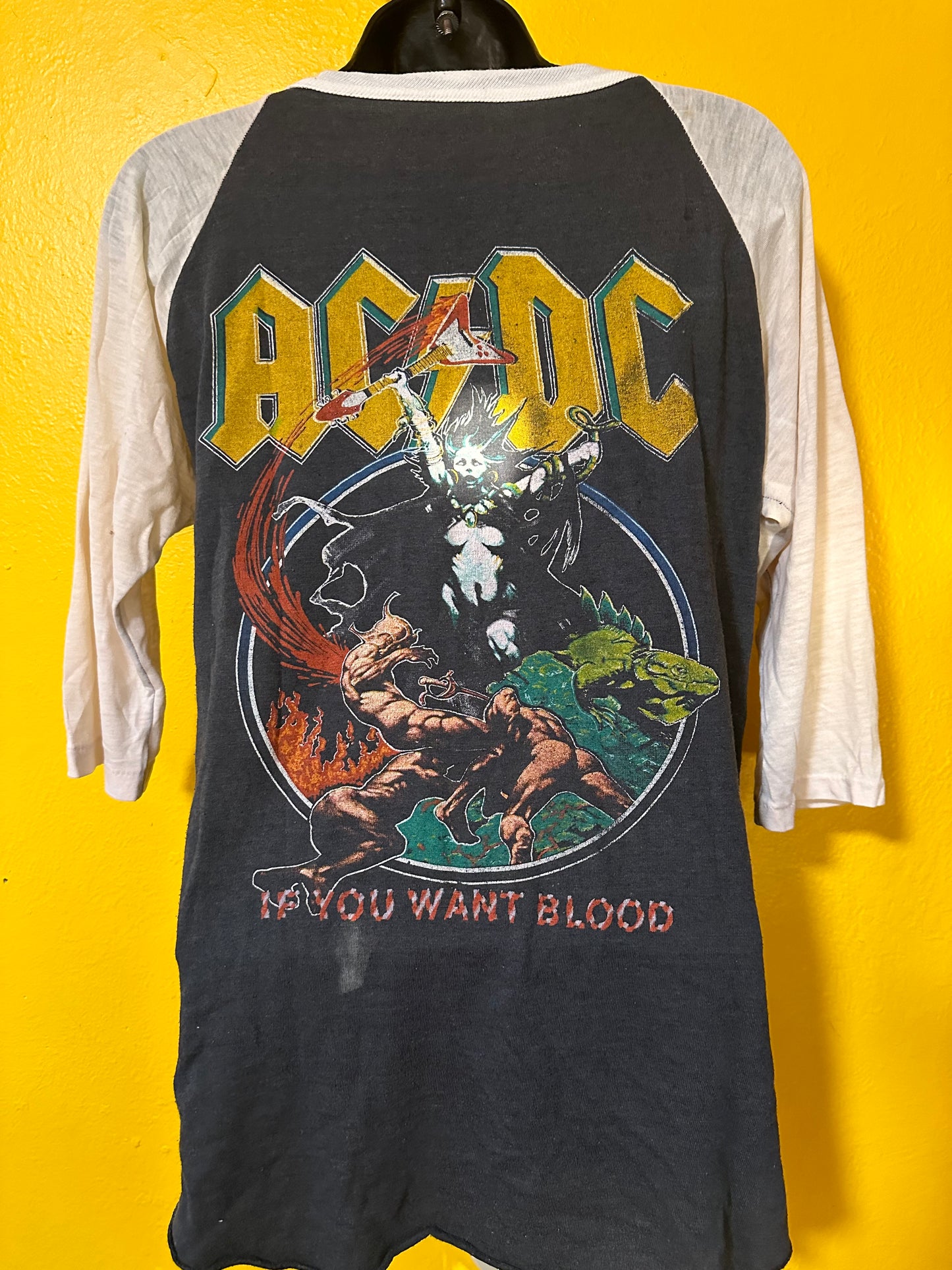 1980s Ac/Dc Boris Vallejo Raglan Single Stitch Vintage M