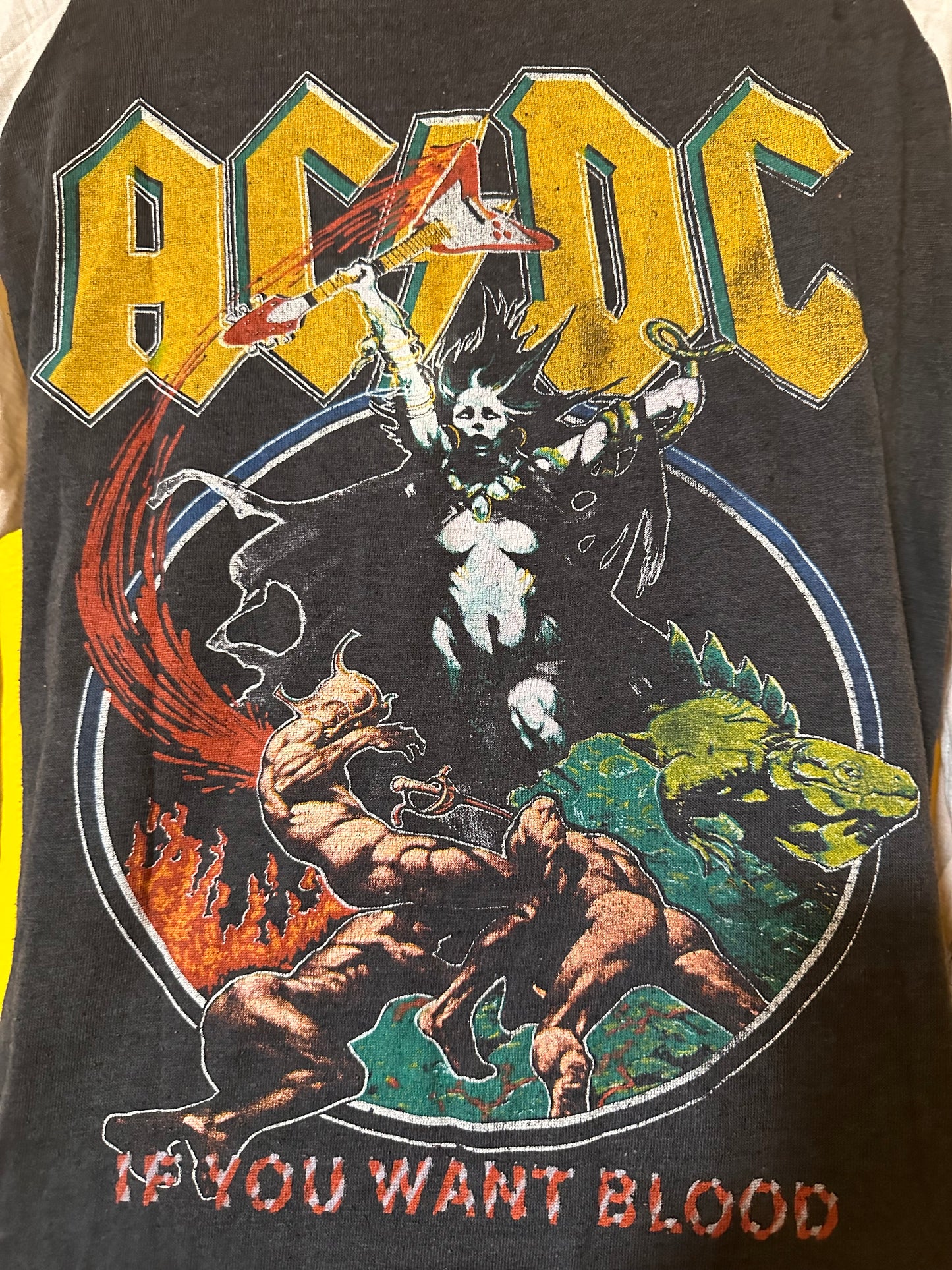 1980s Ac/Dc Boris Vallejo Raglan Single Stitch Vintage M