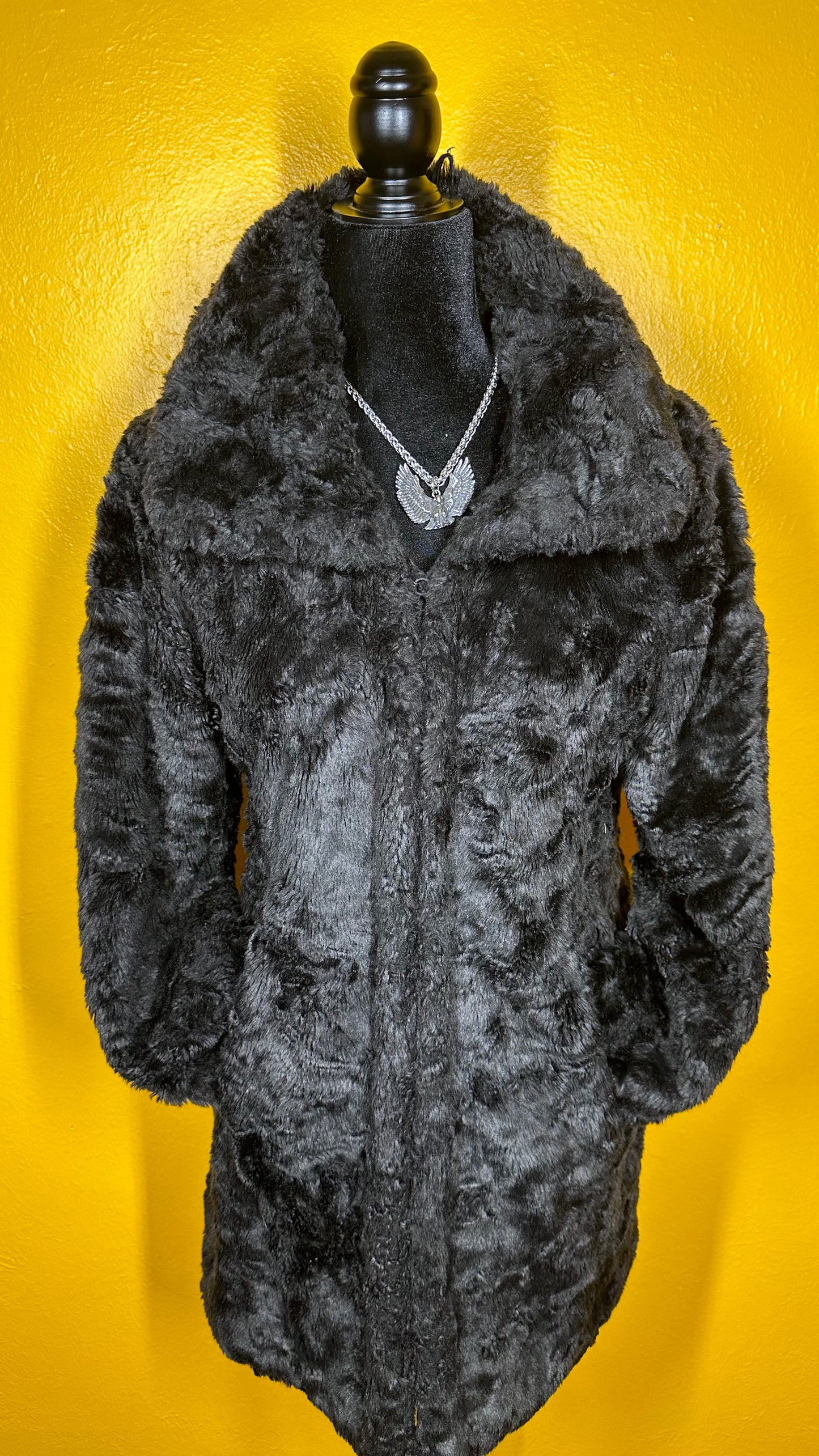 Vintage 1990s Faux Fur Black jacket