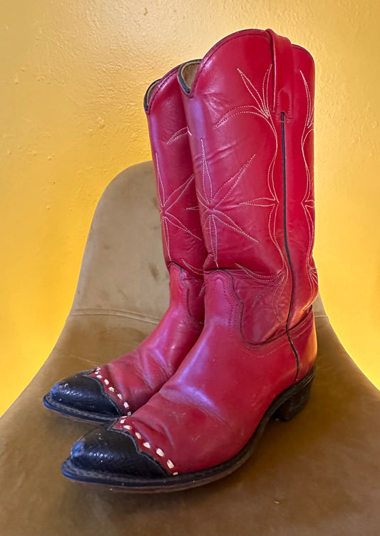 Vintage Red Acme Cowboy Boots Size 6