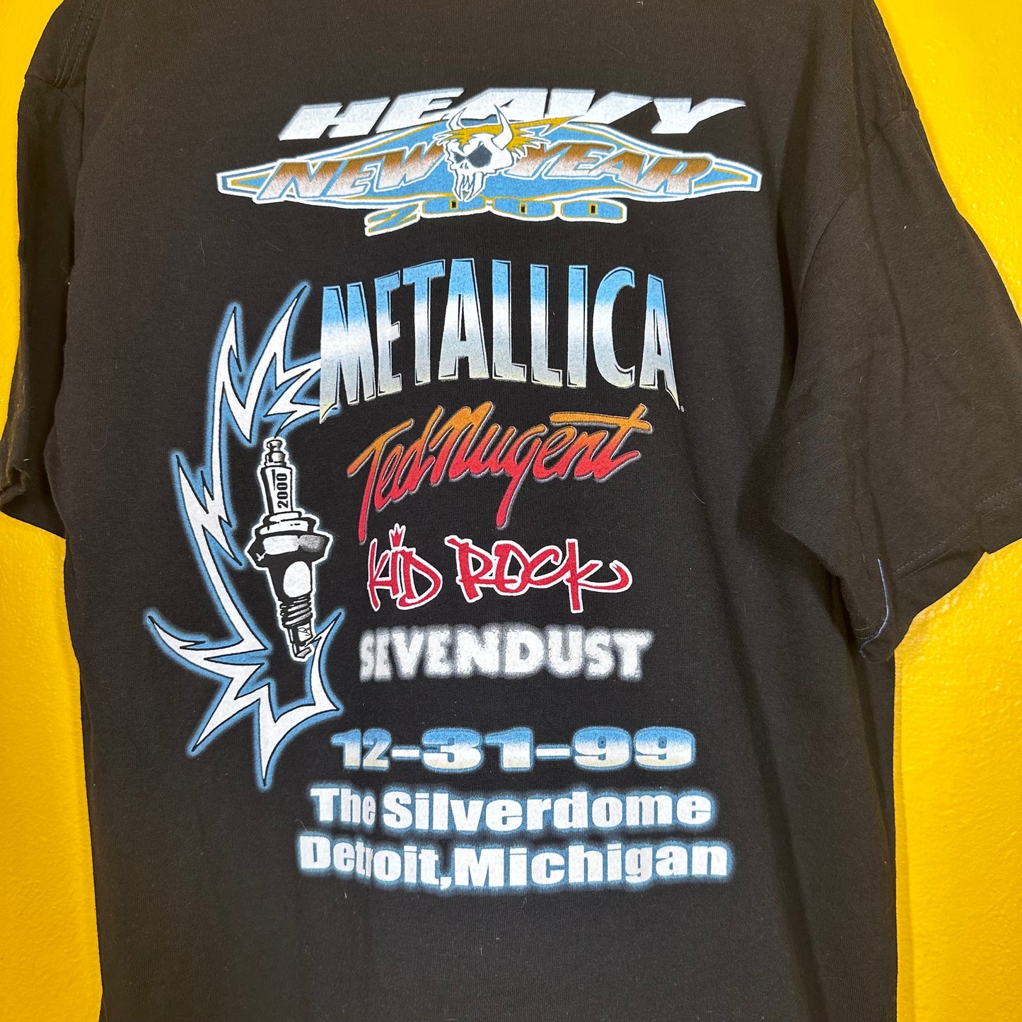 1999 Vintage Metallica Motor City Millennium Tour Tee with Backhit Sz L Tour Champ Tag