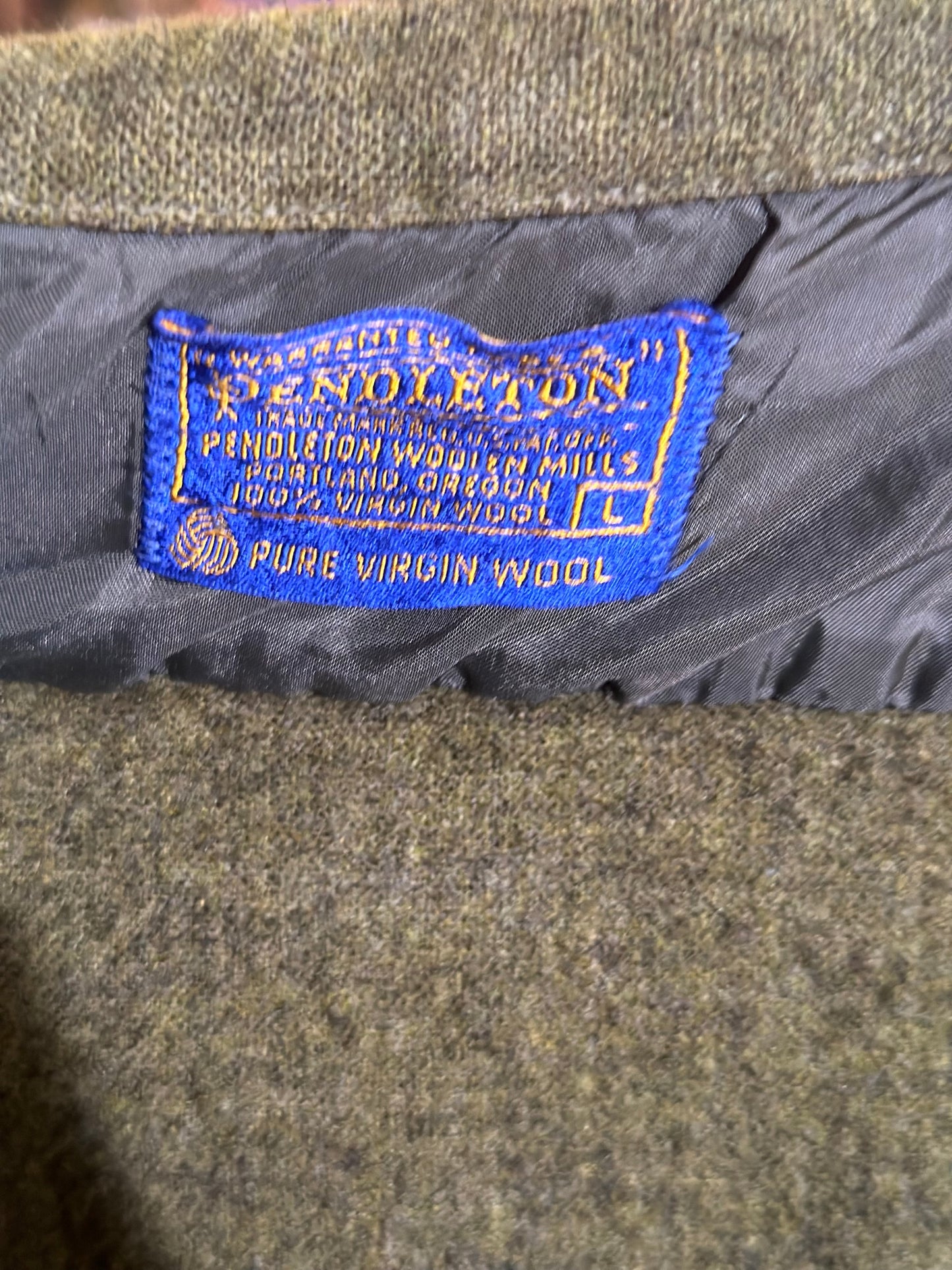 Vintage Pendleton Army Green Wool Flannel M