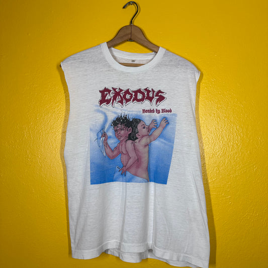 Exodus Bonded by Blood original 1980s Single Stitch Cut off tee sz M