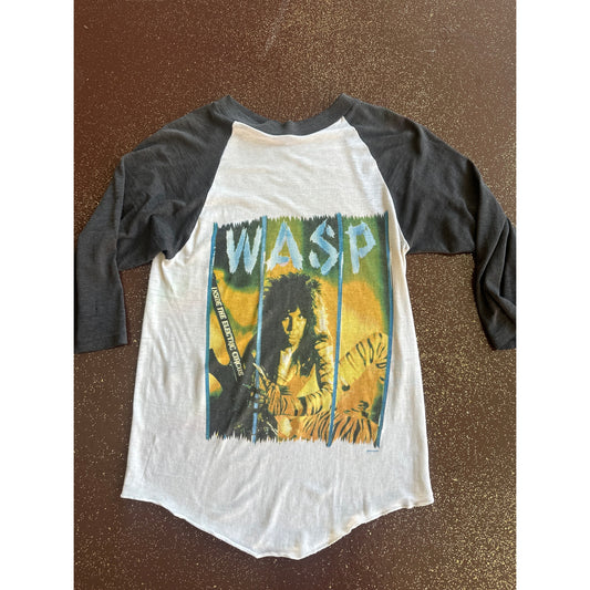 1986 RARE WASP PAPER THIN RAGLAN TEE VINTAGE VTG