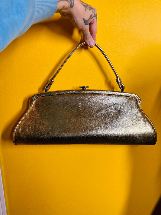 Vintage Gold Clasp Bag 1960s