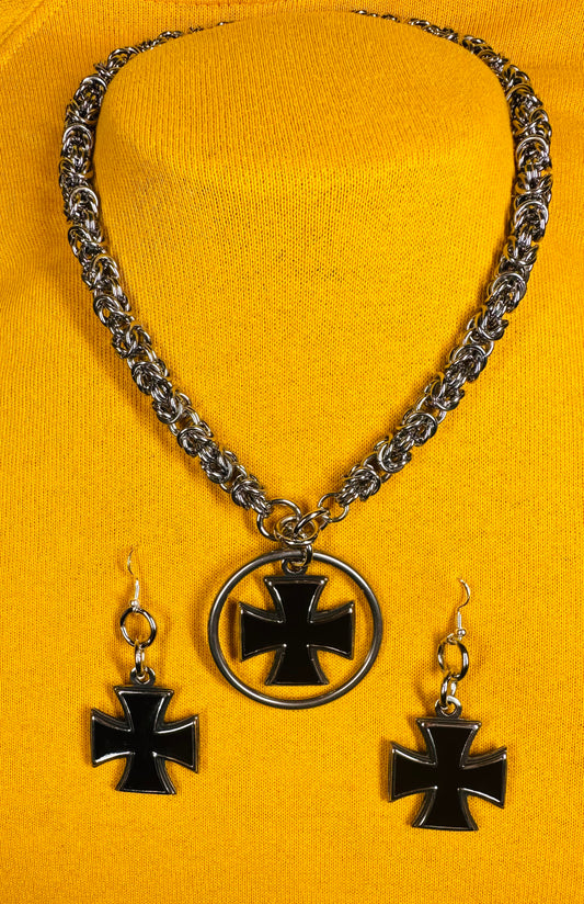 Iron Cross O Ring Necklace